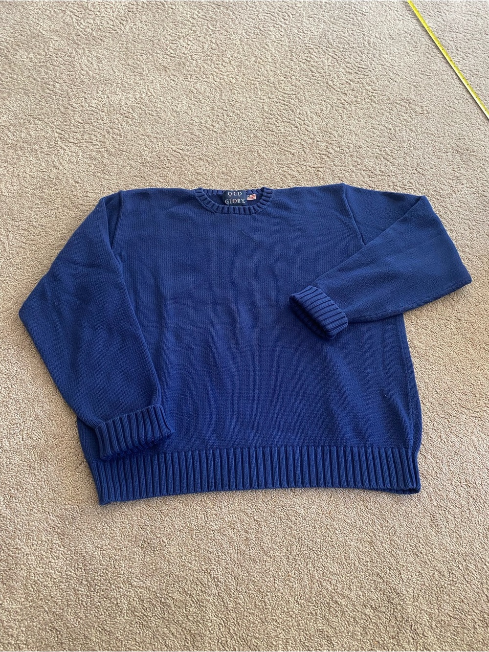 Old Glory Men’s Royal Blue Crewneck Sweater 100% Cotton